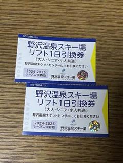 『ウッディ専用』野沢温泉スキー場2024-25シーズン 1日券 引換券 2024-25シーズン 1日券 野沢温泉スキー場