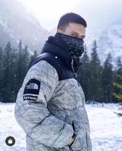 Supreme/TNF Paper Print Nuptse Jacket M