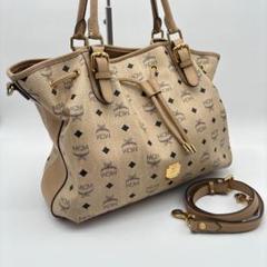 【2way】MCM　mcm ヴィセトス ハンドバッグ　ショルダーバッグ　ベージュのサムネイル