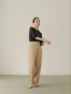 【新品未使用】Louren tapered slub pants beigeのサムネイル