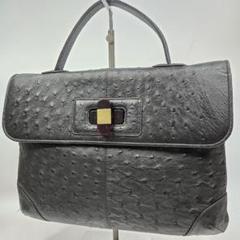 美品 hamano オーストリッチ レザーハンドバッグ 2way A4収納可