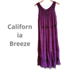 一点もの【California Breeze 】紫色 ノースリーブ ワンピース