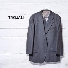 【TROJAN】ダークブラウン ウールカシミヤブレザー イタリア製生地使用