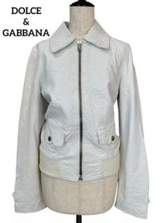【DOLCE&GABBANA】ラム革 レザージャケット　ライダース　豹柄　38 DOLCE&GABBANA】ラム革 レザージャケットライダース豹柄38