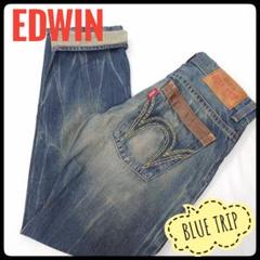 【美品】 EDWIN　BLUE TRIP　デニム ブッシュ パンツ　W32