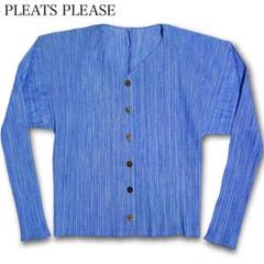 PLEATS PLEASE プリーツプリーズ イッセイミヤケ カーディガン PP03-J0665 プリーツ加工 アクセサリー柄 刺繍 カーディガン パープル パープル系 3【美品】【中古】 プリーツプリーズ イッセイミヤケ 96年 グラデーション 3ピース