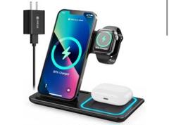 ワイヤレス充電器⭐️3in1 15W急速充電 置くだけ充電 iPhone