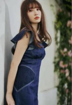 Herlipto♡Ruffled Shoulder Denim Dress Herlipto♡Ruffled Shoulder Denim Dress