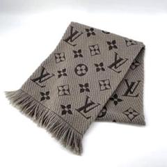 LOUIS VUITTON LVロゴ　グレー　バイカラー　アンゴラ混　マフラー louis-vuitton--