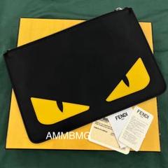 【未使用に近い✨】フェンディ ネクタイ ネイビー モンスター バグス 肉厚生地 FENDI フェンディ バグズモンスター マフラー ロング FXS1242W2