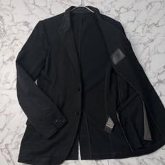 入手困難✨ バックラッシュ レザー リネン混 テーラドジャケット 黒 L 入手困難✨ バックラッシュ レザー リネン混 テーラドジャケット
