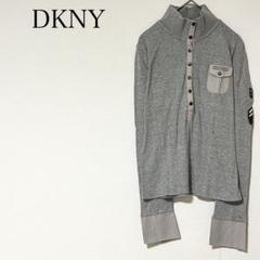 DKNY JEANS 長袖カットソー 【M相当】ワッペン ロゴ シンプル