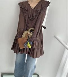 川崎桜さん着用　snidel コットンライクラッフルカラーチュニック 2025年最新】コットンライクラッフルカラーチュニックの人気