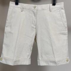 FIDRA ベージュ×白 ストライプ ゴルフ ショートパンツ レディース