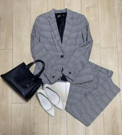 ZARA セットアップ　パンツスーツ　グレンチェック柄　入園式　入学式 ZARA セットアップ パンツスーツ グレンチェック柄 入園式 入学