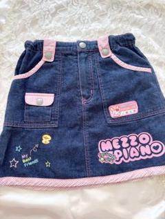 希少レア✨メゾピアノ　ミミポポ　デニムプリーツスカート平成レトロy2kワッペン 希少レア✨メゾピアノ ミミポポ デニムプリーツスカート平成