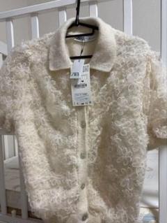ZARA レーススパンコールニットトップス S 【新品タグ付】 レーススパンコールニットトップス ZARA ザラ ノーブランド 今期