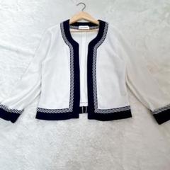 Yves Saint Laurent 長袖カーディガン ホワイト/ネイビー Yves Saint Laurent 長袖カーディガン ホワイト/ネイビー - メルカリ
