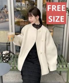 本日最終日！！【新品未使用】hinari ウェーブデザインミドルコート hinari（ヒナリ）の「ウェーブデザインミドルコート（その他