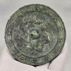 【国内正規総代理店アイテム】 青銅器 超美品 水坑 メルカリ - 希少 銅鏡 唐鏡 瑞鳥葡萄鏡 工芸品