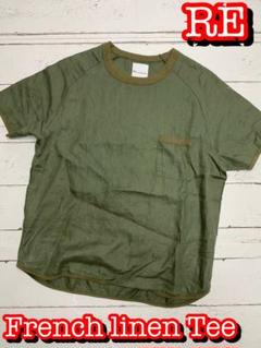 RE アールイー　フレンチリネンTシャツ プルオーバー 半袖シャツ 麻 日本製のサムネイル