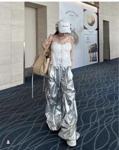 josemoon RANDOM TUCK PANTS METALLIC