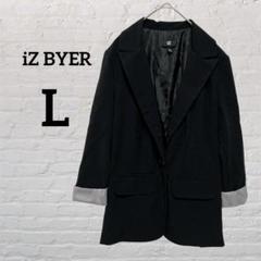 iZ BYER 【L】レディース テーラードジャケットブラック 黒 シンプル