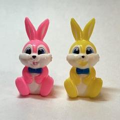 ピョンちゃん人形 激レア超レトロ　初期型ピョンちゃん エスエス製薬 エスエス製薬 ピョンちゃん ソフビ 指人形 2個 ミニソフビ 昭和