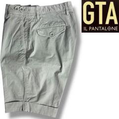 J6067 美品 GTA 2プリーツサイドアジャスターショーツ カーキ 44