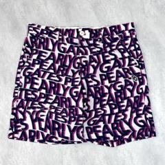 パーリーゲイツ ウェーブロゴ柄ショートパンツ ストレッチサッカー ゴルフ