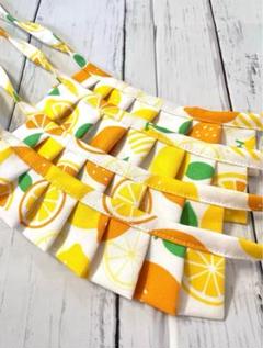 トリミングチョーカー　犬用品　襟スタイ　夏レモン　ハンドメイド