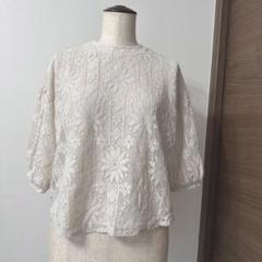 [美品](ゆったり)アンドサーチ　ブラウス　レース