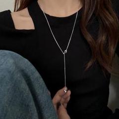 おしゃれ ロング 上品 シルバー Ｙ字 ネックレス 韓国 大人 ハート