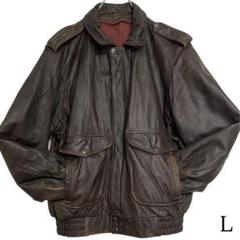 【vintage】牛革 本革 カウレザーシングルライダースジャケット ブラウンL