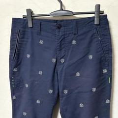 美品 ニジュウサンクgolf ゴルフウェア パンツ ネイビー メンズ サイズ82