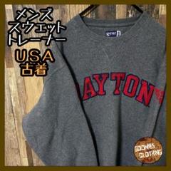 カレッジロゴ L グレー メンズ トレーナー USA古着 長袖 スウェット