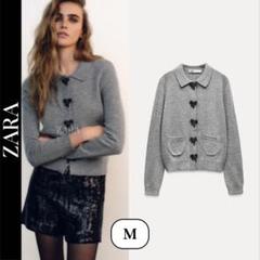 スペイン ZARA フリンジとオーガンザリボン付きニットジャケット フリンジリボン付きニットジャケット - ライトグリーン | ZARA