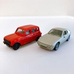 当時物 ミニカー herpa RENAULT R4 、 ポルシェ924 箱無し