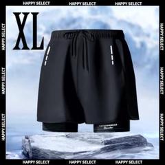 水陸両用 メンズ水着 ランニング サウナ 黒 フィットネス XL 通気性 速乾