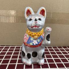 土人形 素焼きに彩色 陶人形 招き猫 古道具 アンティーク オブジェ 楽天市場】【ニコアンティーク×ご縁猫 招き猫 金運太郎】 4号 黒