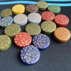 限定セール！現品限り！ウッド　ビーズ　レオパード　木材　カラフル　20個オシャレ