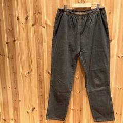パンツ　レギパン　ボトムス　ウエストゴム　楽ちん　デニム生地　無地　ブラック系