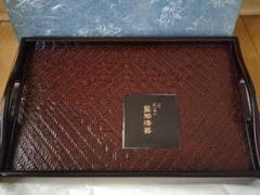 久留米　籃胎(ランタイ)漆器の衣装盆•乱れ箱 久留米籃胎(ランタイ)漆器の衣装盆•乱れ箱