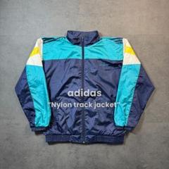 90s adidas ナイロン トラック ジャケット ネイビー L 古着