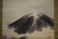 不詳/作者不詳/富士山図/市川寿海の桐極箱付/大幅/布袋屋掛軸HG-754 不詳/作者不詳/富士山図/市川寿海の桐極箱付/大幅/布袋屋掛軸HG