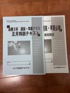 早稲田アカデミー　NN早実 正月特訓 直前特講 テキスト NN早実 正月特訓 直前特講 テキスト