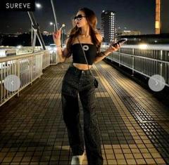 アベイル SUREVE× SHOKO ヒョウ柄 レオパード デニム SP w58 レディース【低身長】 レオパード柄パンツ（Shoko×SUREVE