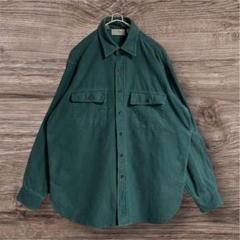 80s エルエルビーン USA製 シャモアクロス XL 緑 無地 5078のサムネイル