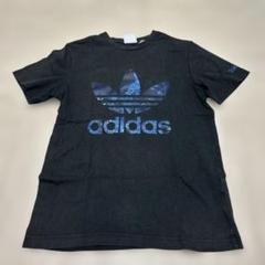 adidas 黒×青ロゴ Tシャツ