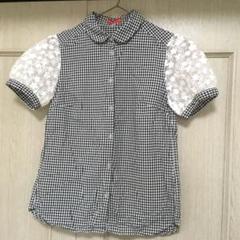 earth アース チェックブラウス Mサイズ レース